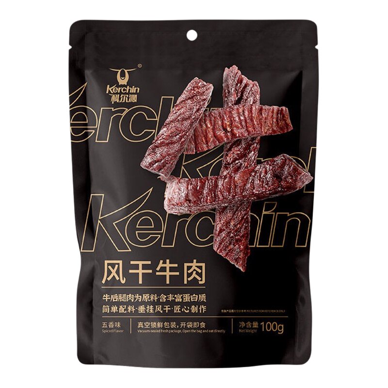 科尔沁风干牛肉干100g*4袋软硬适中休闲零食内蒙特产