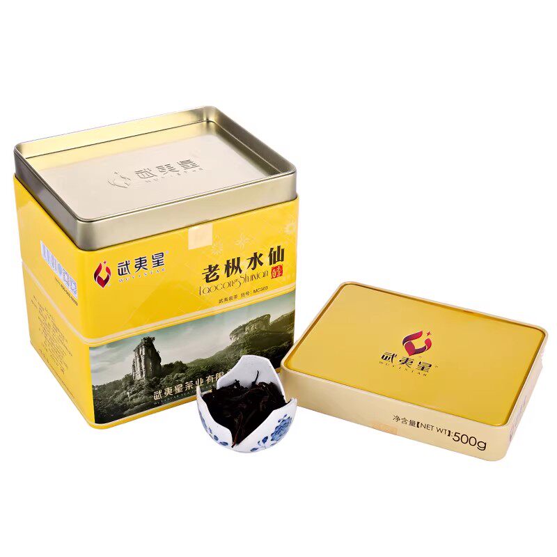 武夷星MC303老枞水仙500克罐装 中足火醇厚浓香 武夷岩茶乌龙茶