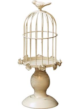 复古铁艺烛台客厅玫瑰花朵设计