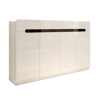 鞋柜 欧式烤漆大容量高端定制门厅玄关柜 简约现代白色田园薄鞋架