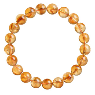 天然黄水晶手链女男巴西暴力黄塔晶珠子散珠黄色串珠丙午火马年