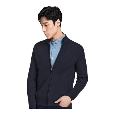 金利来男士针织衫立领拉链外套男