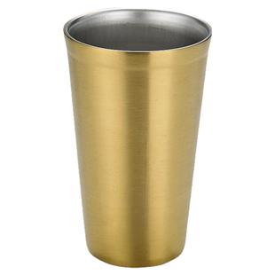 304韩式不锈钢水杯啤酒杯烤肉金色茶杯饮料杯双层杯牛奶杯食品级