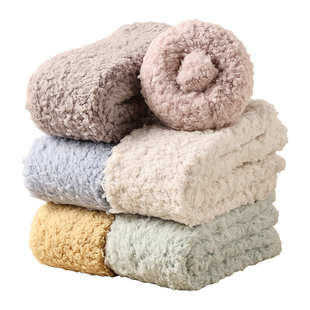 珊瑚绒袜子儿童冬季加厚男童女童保暖宝宝睡眠婴儿睡觉室内地板袜