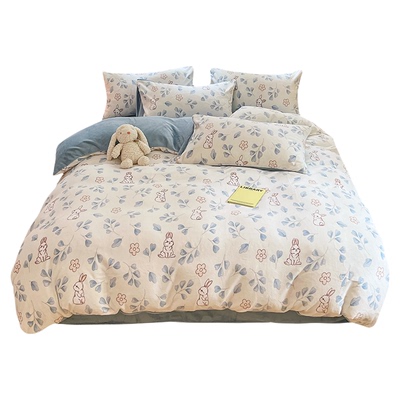 牛奶绒四件套秋冬保暖不易掉毛