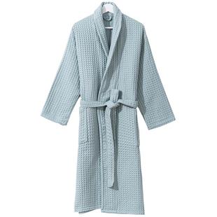 全棉四季春夏纯棉华夫格浴袍衣吸水速干全棉男女洗完澡穿的睡袍