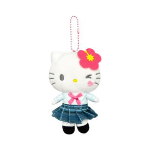 现货日本三丽鸥平成高校制服辣妹hellokitty黑皮短腿毛绒大头挂件