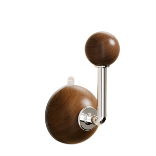 半岛良品胡桃木纹窗帘挂钩免打孔玄关进门钥匙钩装饰浴帘吸盘挂钩