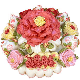 胶东花饽饽馍馍山东大馒头妈妈婆婆生日蛋糕寿桃母亲节玫瑰花糕