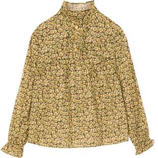 鄂尔多斯童装女童公主liberty印花纯棉衬衫