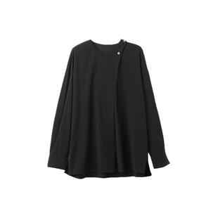 西町村屋解构不规则极简衬衫春季新款休闲百搭纯色衬衣XXAA10279