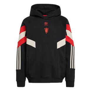 皇贝正品Adidas阿迪达斯曼联儿童休闲文化撞色抓绒连帽卫衣JC8836