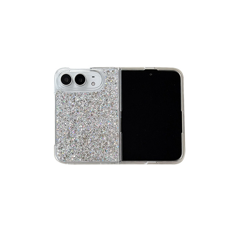 日韩小清新风滴胶亮片闪粉手机壳适用iPhoneduo苹果折叠屏翻盖式硬壳少女时尚保护套明星网红同款简约女新款