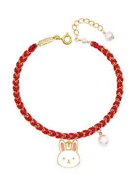 THISNESS纯银编织兔年红绳手链