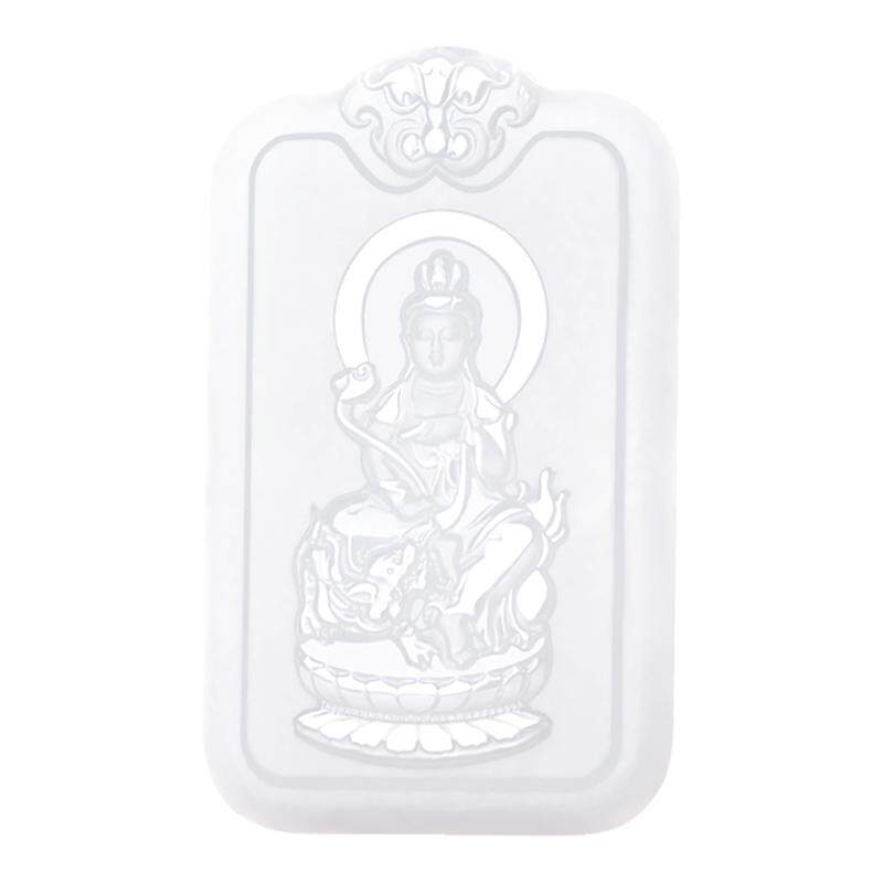 羊脂白玉文殊菩萨属兔守护神吊坠