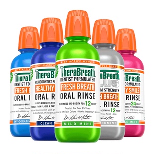 【自营】5瓶凯斯博士TheraBreath漱口水抑菌除口气防蛀温和正畸