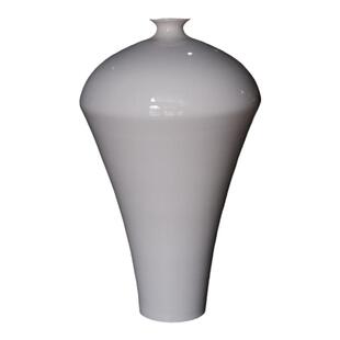 梅花落白瓷花瓶插花梅瓶纯色素瓶落地花瓶陶艺花器摆件魏海龙手作