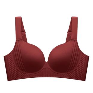 美思大胸显小内衣女无钢圈收副乳防下垂聚拢大码无痕文胸夏季薄款