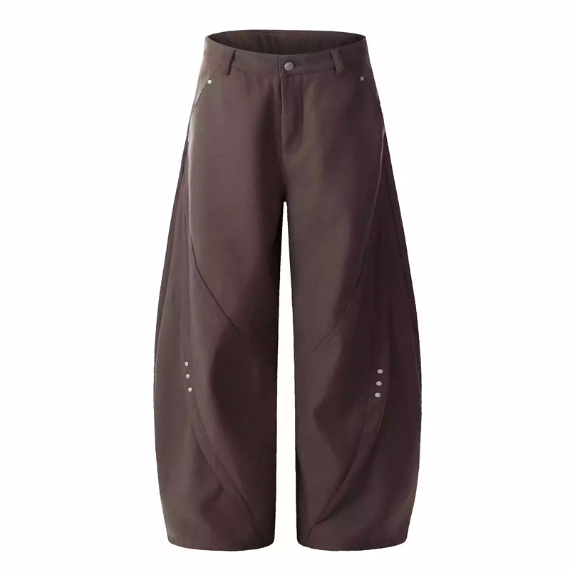 NECOYEP 2025春季美式复古解构弯刀西裤男女宽松高级感阔腿潮长裤