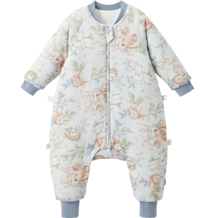 威尔贝鲁婴儿睡袋纯棉春秋款宝宝防踢被儿童睡袋四季通用2025新款