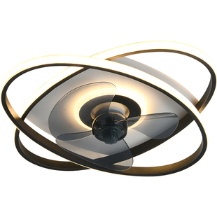 智能吸顶风扇灯现代简约个性超薄隐形餐厅卧室静音电扇吊灯一体