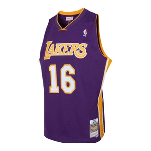 湖人队加索尔08-09赛季NBA官方MN复刻名人堂16号球衣集合SW球迷版