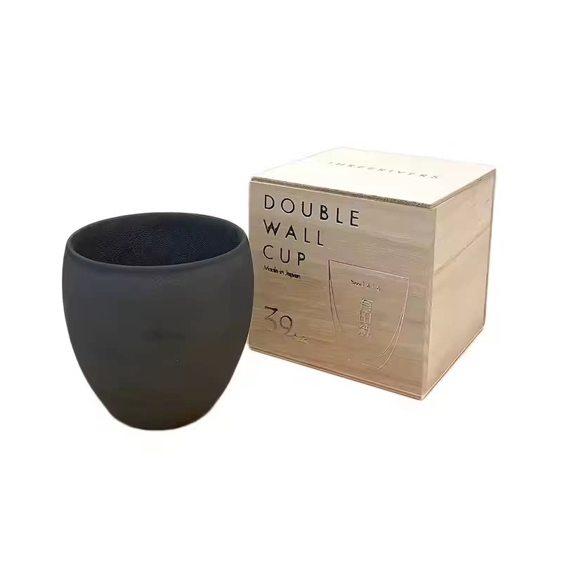 日本制39arita有田烧双层陶瓷杯保温保冷咖啡杯茶杯酒杯