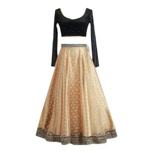 新款依曼异域风情印度舞服民族风女肚皮舞纱巾上衣大摆裙楞哈套装