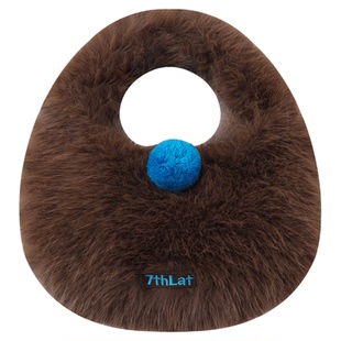 7THLAT多色毛绒包包仿皮草手提包女冬季加厚简约高级感单肩腋下包