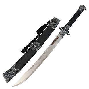 龙泉古羽刀剑龙虎战刀短刀高锰钢一体防身弯刀霸气装饰大刀未开刃