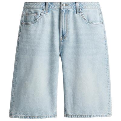 HM女装牛仔裤春季百慕大中腰直筒美式风五分牛仔裤短裤1266262