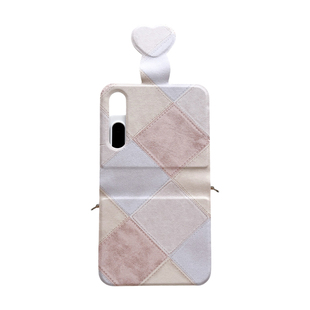 拼色粉棕格子纹笔记本适用华为purax手机壳pocket2保护套novaflip小折叠屏皮套中轴全包边防摔带斜跨挂绳扣女