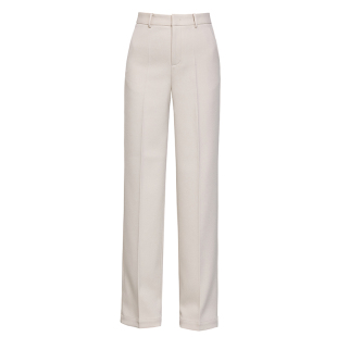 机洗免烫显瘦西装裤女长裤子垂感2026春季新款通勤窄版直筒裤米白