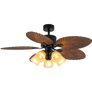 钻石牌吊扇灯1级能效节能变频风扇灯家用大风力芭蕉叶带灯吊风扇