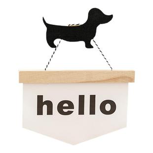 木质狗狗挂钩免打孔粘钩创意壁饰家居墙面装饰挂件服装店餐厅挂饰