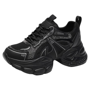 奥康 女鞋春秋老爹鞋拼接网面渐变潮流增高运动鞋门店发货