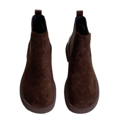 莲花府邸方跟猪皮材质切尔西靴