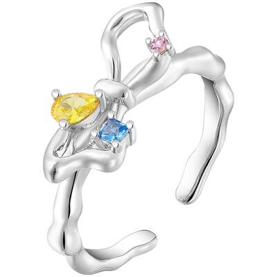 原创设计粉色爱心戒指女