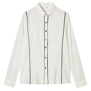 奥莱专柜品牌撤柜正品 QC秋装2025新款 简约日常长袖单排扣衬衫女