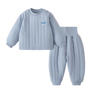 宝宝夹棉分体套装婴儿棉服冬装儿童保暖衣套装家居服加厚a类纯棉