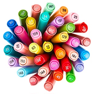 至锦直液式丙烯马克笔单支自选软头白色肤色黑色补色笔金色补充液衣服补色笔红色服装专用修色高光笔勾线肉色