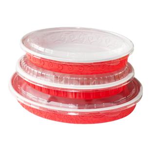 一次性水饺盒椭圆饺子盒外卖打包盒塑料饺子盒餐盒馄饨盒加厚带盖