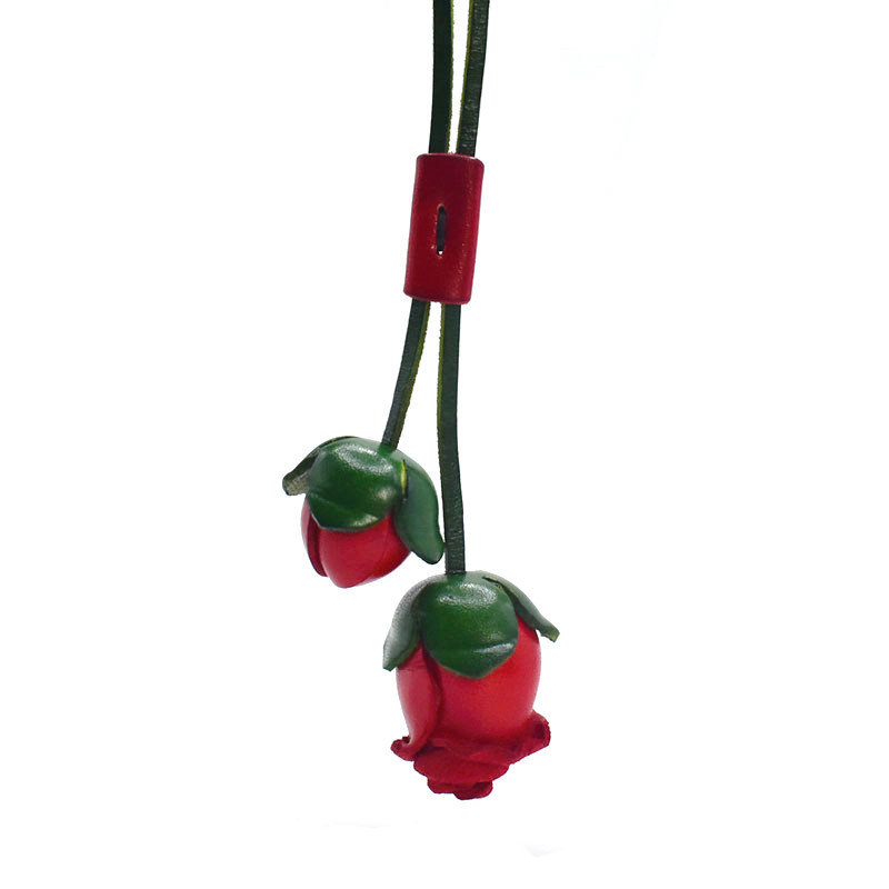 洋芋『玫瑰花开』真皮手工挂饰