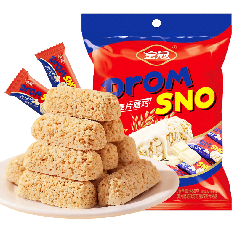 金冠麦片巧克力燕麦脆网红办公室休闲酥脆燕麦棒零食小吃代可可脂
