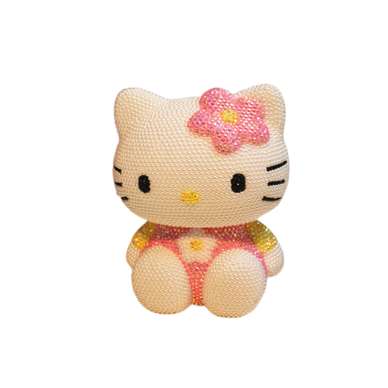 KT猫凯蒂猫大坐天使手工贴钻DIY