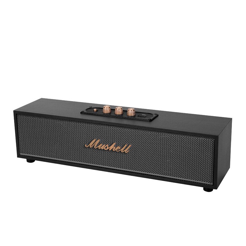 新款XM303复古潮流蓝牙音响木质皮革户外手提重低音炮便携式10W