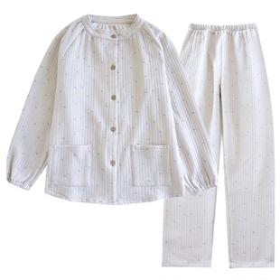 空气夹棉睡衣女秋冬季纯棉加厚保暖长袖夹层家居服套装2025新款