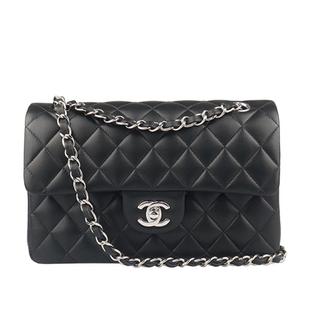 95新CHANEL香奈儿CF 经典手袋羊皮小号斜挎A01113二手奢侈品包包