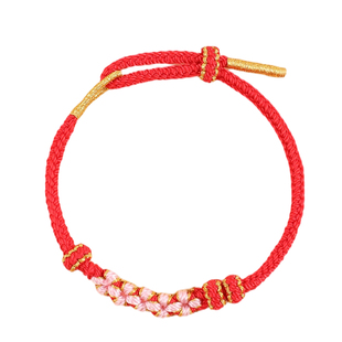 红绳手链可穿珠编织绳女本命年马手工diy半成品红色好运桃花手绳