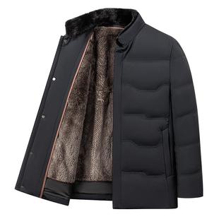 [水貂毛领/兔毛内胆]梦特娇男士羽绒尼克服冬季皮草保暖鸭绒外套J